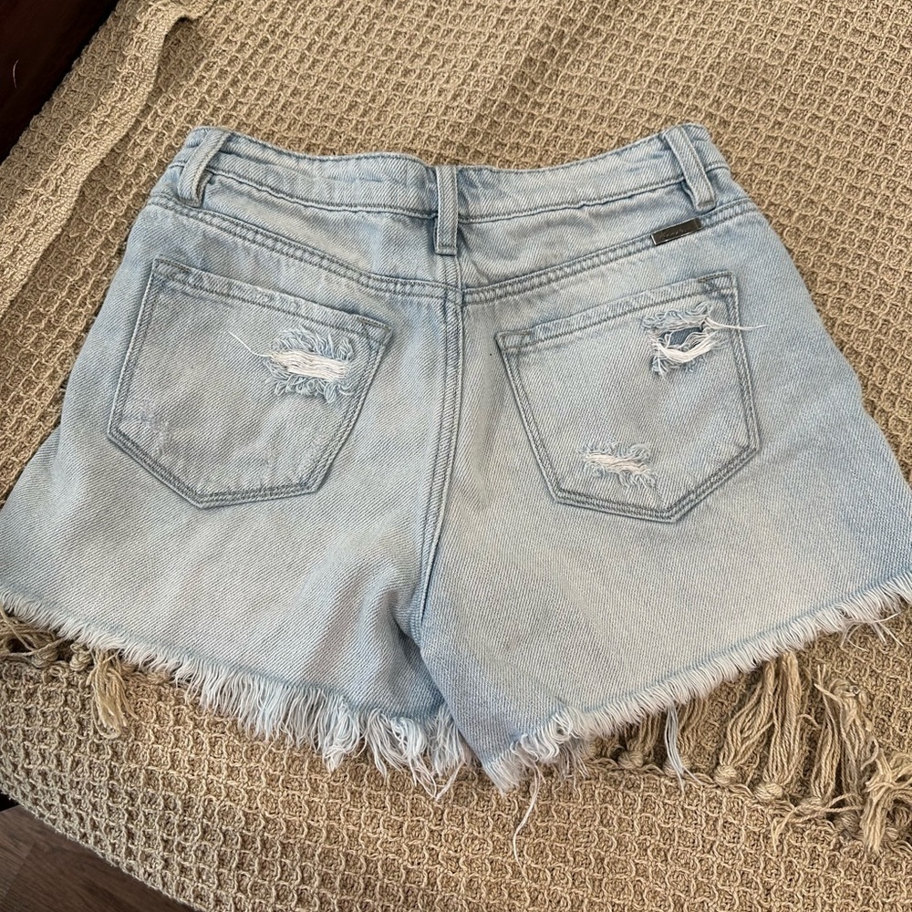 KanCan Blue Vintage Distressed Jean Shorts - Picture 2 of 6